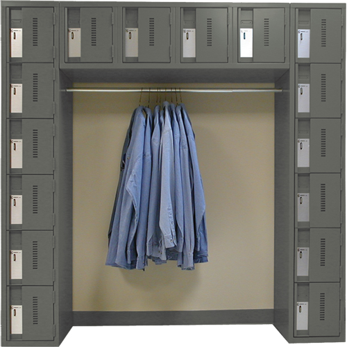 Archettes Concorde Heavy Duty Lockers, 16 -tier, Bank of 3, 18" x 72" x 72", Steel Canadian Safety Group Inc.