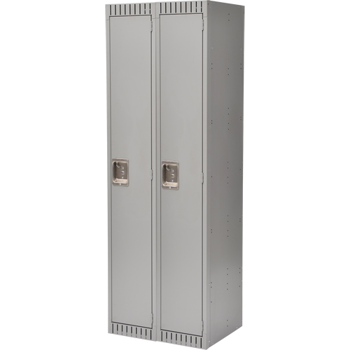 Lockers, Bank of 2, 24" x 18" x 72", Steel, Grey, Knocked Down Canadian Safety Group Inc.