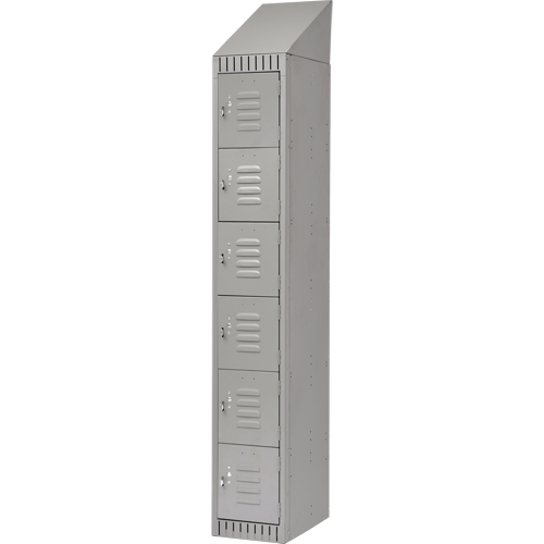 Lockers, 6 -tier, 12" x 18" x 82", Steel, Grey, Knocked Down Canadian Safety Group Inc.