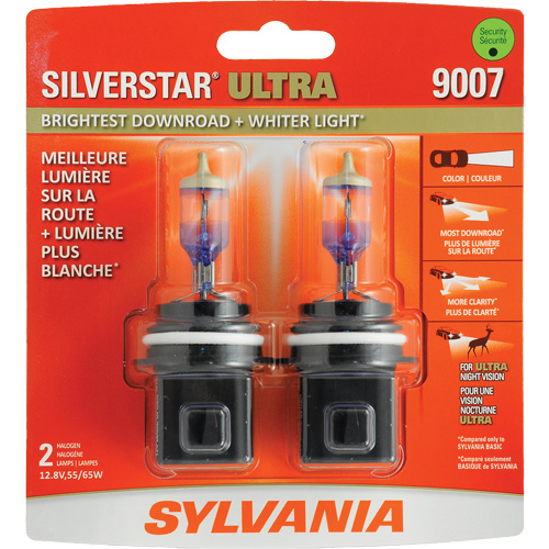 9007 Ampoule de feu avant SilverStar Ultra, Halog&egrave;ne, 55 W/65 W, Blanc Canadian Safety Group Inc.