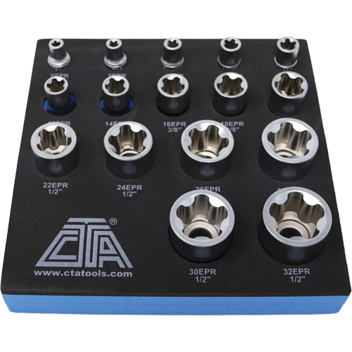 Jeu de douilles TORX EPR &agrave; 5 pans, 16 Morceaux, Prise de 1/2"/1/4"/3/8" Canadian Safety Group Inc.