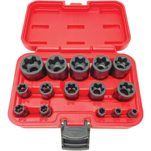 Jeu de douilles EP "Star" plus, 15 Morceaux, Prise de 1/2"/1/4"/3/8" Canadian Safety Group Inc.