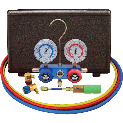 Automotive R134A 2-Way Manifold Gauge Set with Mini Dye Injector Canadian Safety Group Inc.