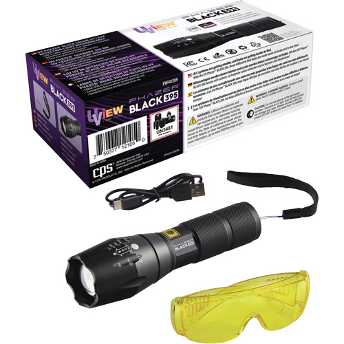 Lampe UV rechargeable pour la d&eacute;tection des fuites UView Phazer BLACK 395 Canadian Safety Group Inc.