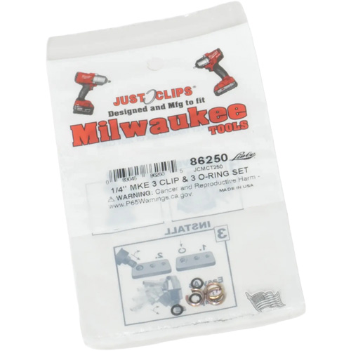 Jeu de clips et joints toriques de 1/4 po pour Milwaukee Canadian Safety Group Inc.