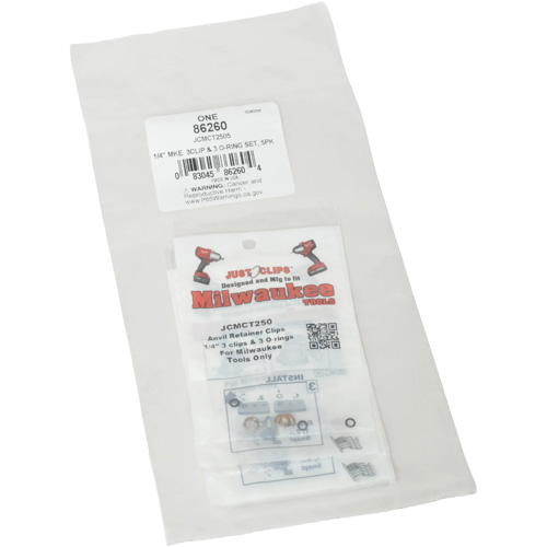 Jeu de clips et joints toriques de 1/4 po pour Milwaukee - en vrac Canadian Safety Group Inc.