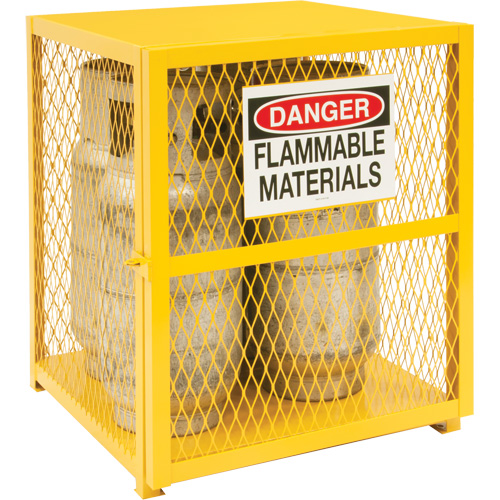 Gas Cylinder Storage Cabinet, 4 Cylinder Capacity, 30" W x 30" D x 35" H, Yellow Canadian Safety Group Inc.
