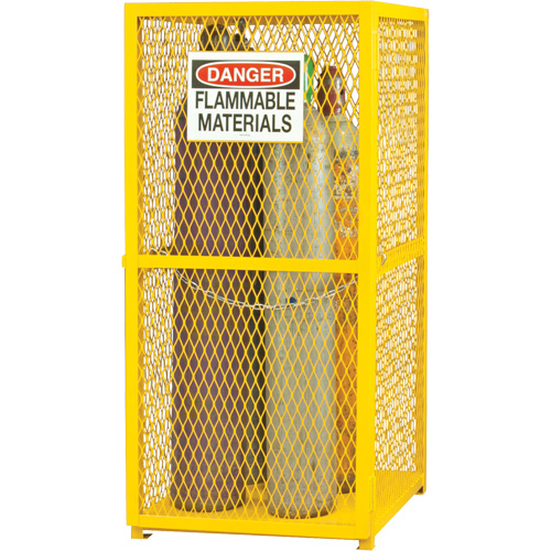 Gas Cylinder Storage Cabinet, 9 Cylinder Capacity, 30" W x 30" D x 71-3/4" H, Yellow Canadian Safety Group Inc.