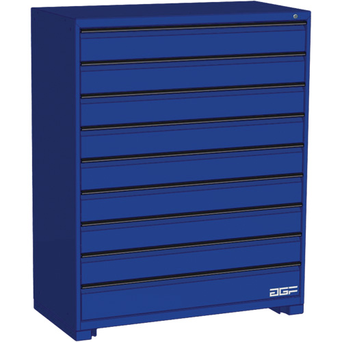 Modular Drawer Cabinet, 9 Drawers, 48" W x 24" D x 60" H, Blue Canadian Safety Group Inc.