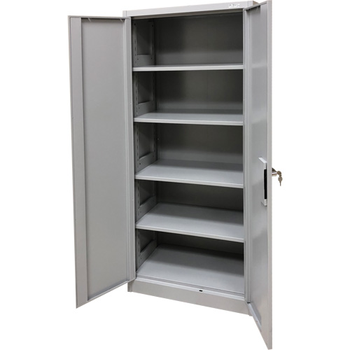 Storage Cabinet, Steel, 4 Shelves, 66" H x 30" W x 15" D, Grey Canadian Safety Group Inc.