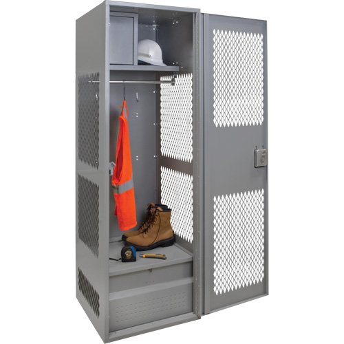 Gear Locker with Door, Steel, 24" W x 24" D x 72" H, Grey Canadian Safety Group Inc.