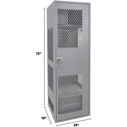 Casier pour &eacute;quipement avec porte, Acier, 24" la x 18" p x 72" h, Gris Canadian Safety Group Inc.