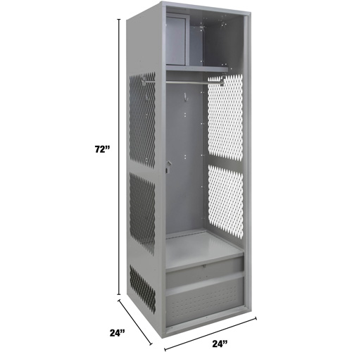 Gear Locker, Steel, 24" W x 24" D x 72" H, Grey Canadian Safety Group Inc.