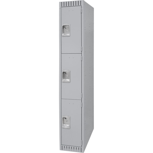 Casiers, 3 niveaux, 12" x 18" x 72", Acier, Gris, D&eacute;mont&eacute; Canadian Safety Group Inc.