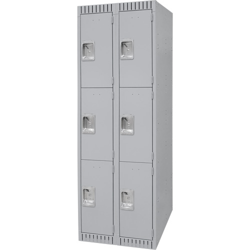 Casiers, 3 niveaux, Bloc de 2, 24" x 18" x 72", Acier, Gris, D&eacute;mont&eacute; Canadian Safety Group Inc.