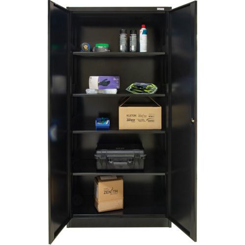 Armoire de rangement Hi-Boy, Acier, 4 Tablettes, 72" h x 36" la x 18" P, Noir Canadian Safety Group Inc.
