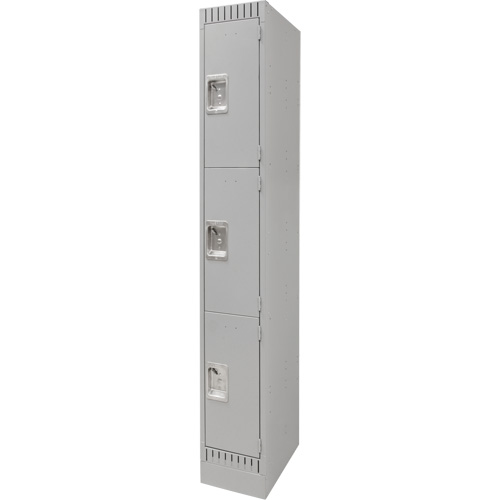 Casiers, 3 niveaux, 12" x 18" x 76", Acier, Gris, D&eacute;mont&eacute; Canadian Safety Group Inc.