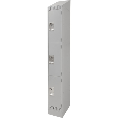 Casiers, 3 niveaux, 12" x 18" x 86", Acier, Gris, D&eacute;mont&eacute; Canadian Safety Group Inc.