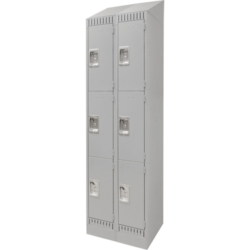 Casiers, 3 niveaux, Bloc de 2, 24" x 18" x 86", Acier, Gris, D&eacute;mont&eacute; Canadian Safety Group Inc.