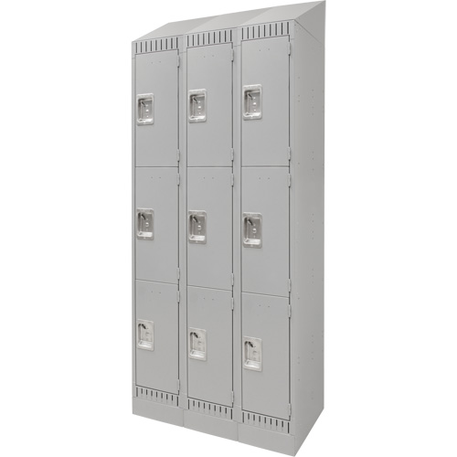 Casiers, 3 niveaux, Bloc de 3, 36" x 18" x 86", Acier, Gris, D&eacute;mont&eacute; Canadian Safety Group Inc.