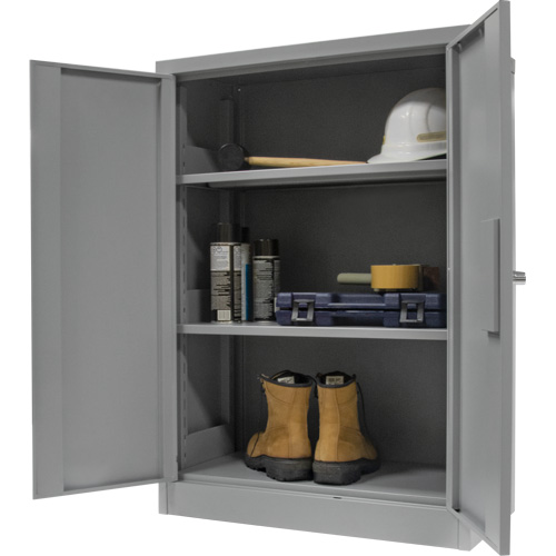 Counter-High Storage Cabinet, Steel, 2 Shelves, 42" H x 30" W x 15" D, Grey Canadian Safety Group Inc.