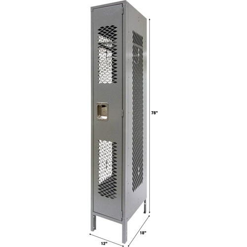 Casiers ventil&eacute;s, 12" x 18" x 78", Acier, Gris, D&eacute;mont&eacute;, Perfor&eacute; Canadian Safety Group Inc.