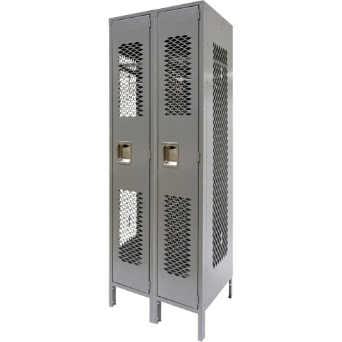 Casiers ventil&eacute;s, Bloc de 2, 24" x 18" x 78", Acier, Gris, D&eacute;mont&eacute;, Perfor&eacute; Canadian Safety Group Inc.