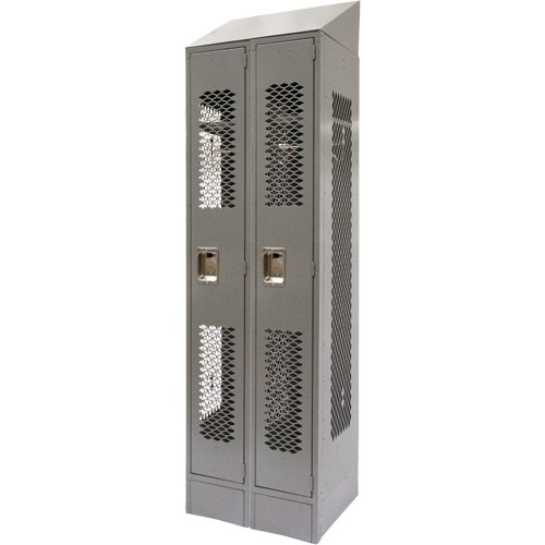 Casiers ventil&eacute;s, Bloc de 2, 24" x 18" x 88", Acier, Gris, D&eacute;mont&eacute;, Perfor&eacute; Canadian Safety Group Inc.