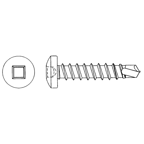 Self Drill Screw Flat, #10 x 3/4" L, Zinc Plated Canadian Safety Group Inc.