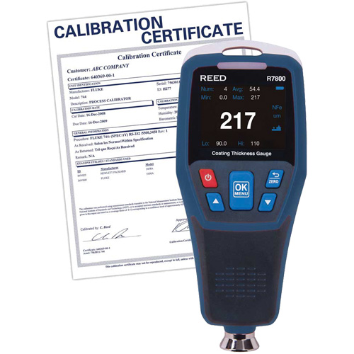Jauge d'&eacute;paisseur de rev&ecirc;tement avec certification de calibration Canadian Safety Group Inc.