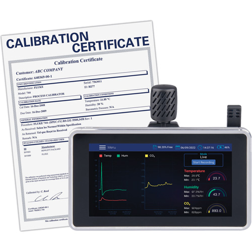 Analyseur de la qualit&eacute; de l'air avec support mural/de bureau et certificat de calibration Canadian Safety Group Inc.