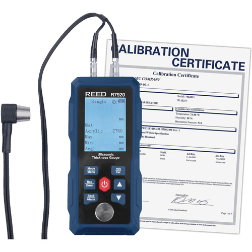 Jauge d'&eacute;paisseur avec certificat d'&eacute;talonnage, Affichage Num&eacute;rique, Ultrason, gamme de 0,04" - 11,8" (1 mm - 300 mm) Canadian Safety Group Inc.