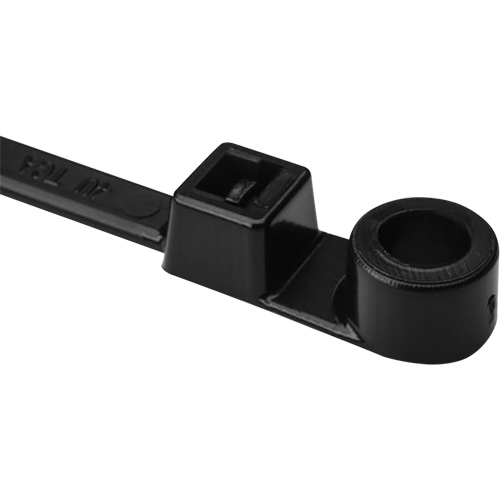 1-Piece Screw Mount Cable Ties, 12-2/5" Long, 50 lbs. Tensile Strength, Black Canadian Safety Group Inc.