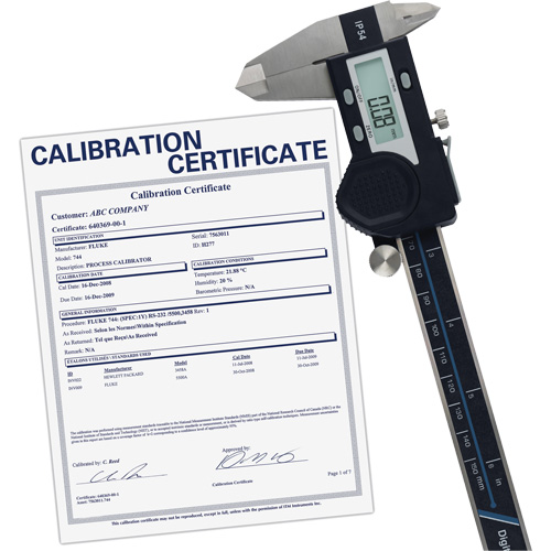 6" (150 mm) Digital Caliper with Traceable Calibration Certificate, 0.0005" (0.01 mm) Resolution, 0" - 6" (0 mm - 150 mm) Range Canadian Safety Group Inc.
