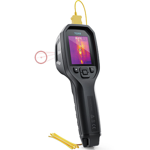 24:1 Spot IR Thermal Imaging Camera with Bullseye Laser & Type K Thermocouple, 160 x 120 pixels, -10° - 45°C (14° - 113°F), 70 mK Canadian Safety Group Inc.