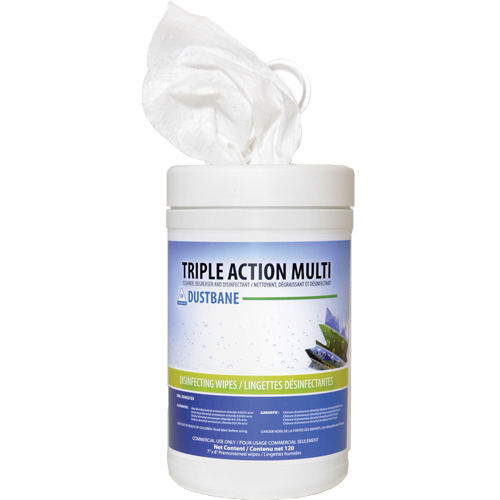 Triple Action Multi Disinfecting Wipes, 7" x 8", 120 Count Canadian Safety Group Inc.