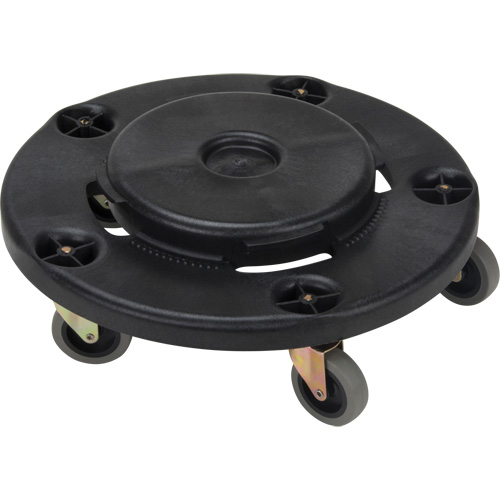 Socle roulant pour contenant &agrave; d&eacute;chets, Polypropyl&egrave;ne, Noir, Convient aux contenants 24" dia. Canadian Safety Group Inc.
