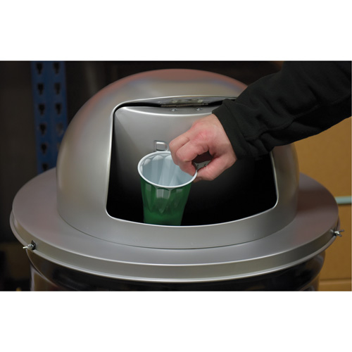 Drum Waste Disposal Top, Dome Lid, Metal, Fits Container Size: 23-1/2" Dia. Canadian Safety Group Inc.