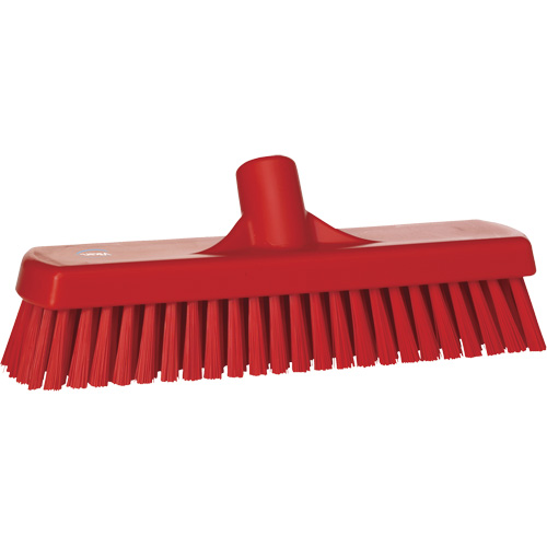 Brosse &agrave; r&eacute;curer pour planchers et murs, Crins Ferme, 12", Polyester, Rouge Canadian Safety Group Inc.