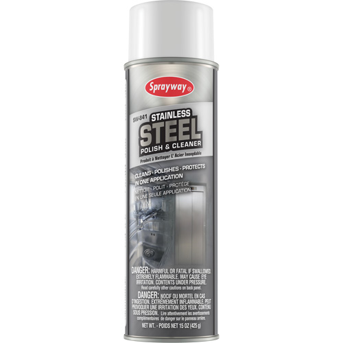 Produit de polissage et nettoyage pour l'acier inoxydable, 20 oz, Canette a&eacute;rosol Canadian Safety Group Inc.