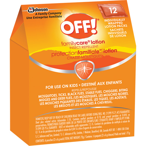 Insectifuge Off! Protection familiale, DEET &agrave; 7,5 %, Lotion, 6 g Canadian Safety Group Inc.