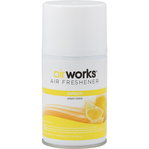 AirWorks&reg; Metered Air Fresheners, Sunburst, Aerosol Can Canadian Safety Group Inc.