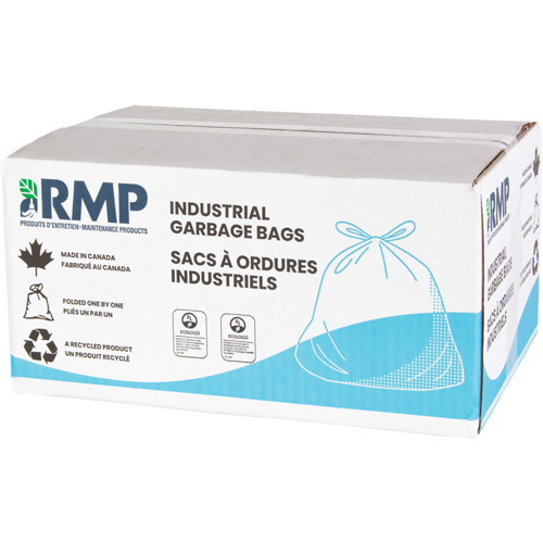 Industrial Garbage Bags, 3X Strong, 35" W x 50" L, 3.0 mils, Black, 194 L (44 Gal.) Capacity Canadian Safety Group Inc.