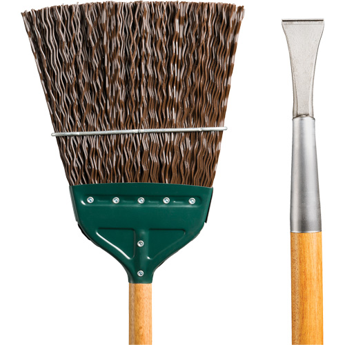 Track & Switch Broom with Heavy-Duty Forged Chisel, Wood Handle, Polypropylene Bristles, 55" L Canadian Safety Group Inc.