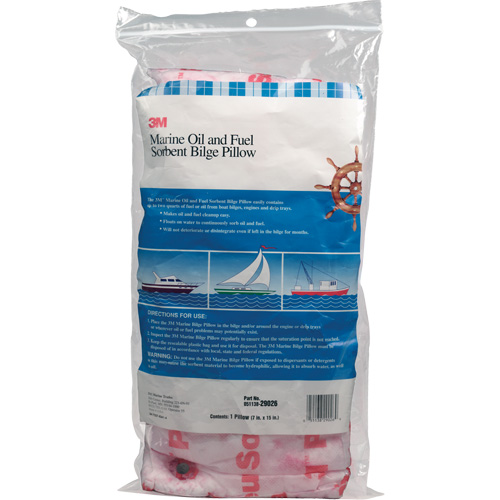 Tampon de fond de cale pour huiles et carburants nautiques, Huile seulement, 15" lo x 7" la, 12,1 gal absorption/pqt Canadian Safety Group Inc.