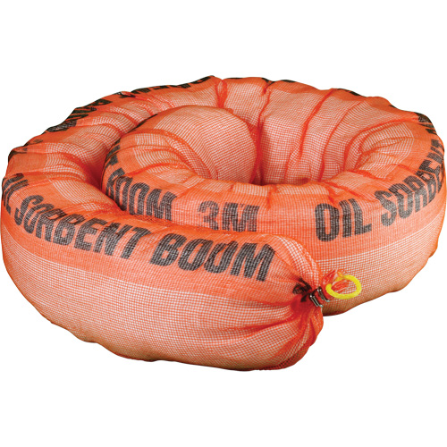Barri&egrave;re de pollution absorbante pour produits p&eacute;troliers, Huile seulement, 1,5' lo x 10" la, Absorption 69,3 gal Canadian Safety Group Inc.