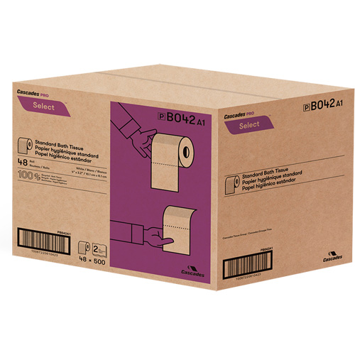 Pro Select&reg; Toilet Paper, 2 Ply, 500 Sheets/Roll, White Canadian Safety Group Inc.