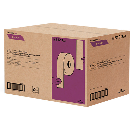 Papier hygi&eacute;nique Pro Select, Rouleau G&eacute;ant, 2 Pli, Longueur 900', Blanc Canadian Safety Group Inc.