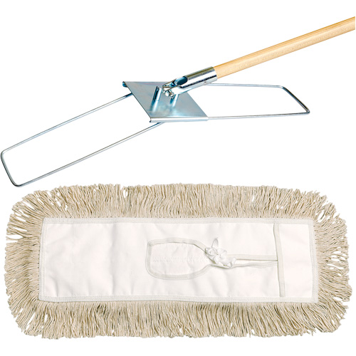 Syst&egrave;me de vadrouille &agrave; &eacute;pousseter Break-Ezy, Style &agrave; attacher, Coton, 48" lo x 3-1/2" la Canadian Safety Group Inc.