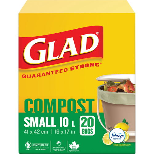 Petits sacs de compostage, R&eacute;gulier, 17" lo x 16" la, Brun, Capacit&eacute; de 10 L (3 gal.) Canadian Safety Group Inc.